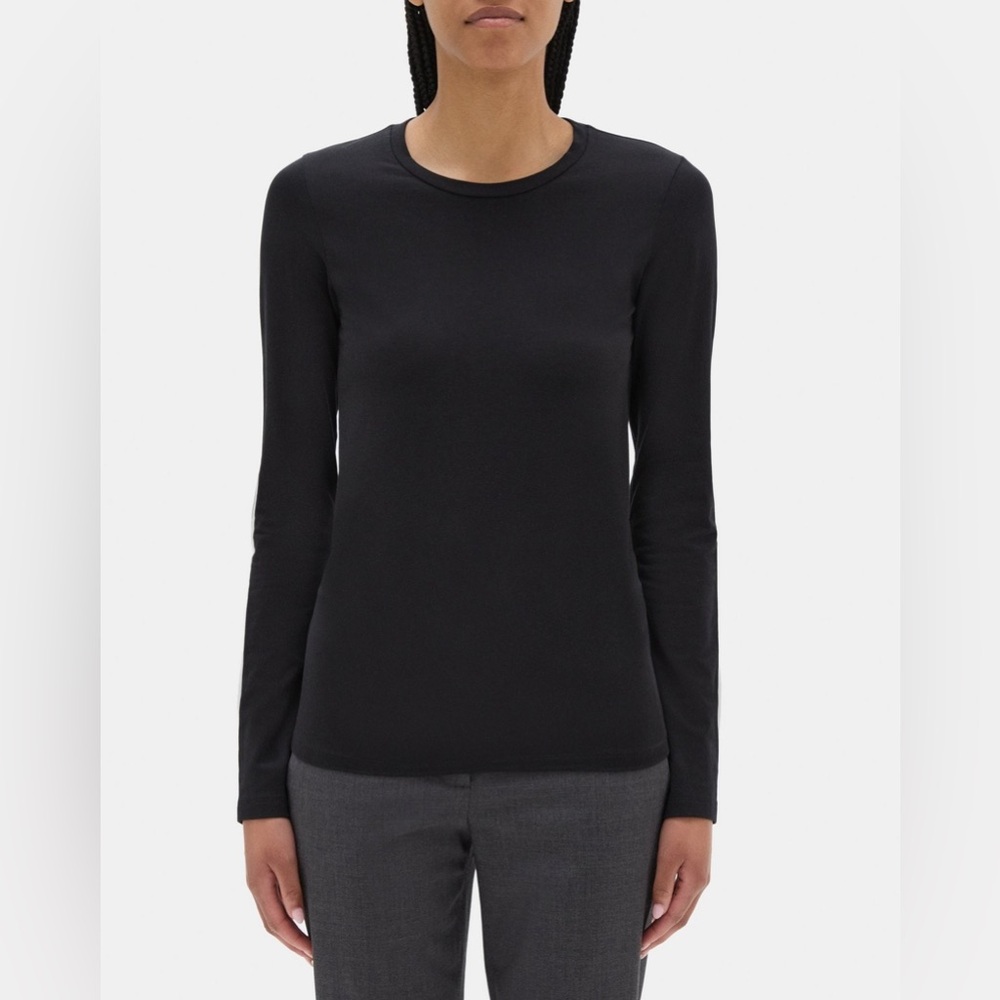 Theory Long-Sleeve Tee In Stretch Cotton
